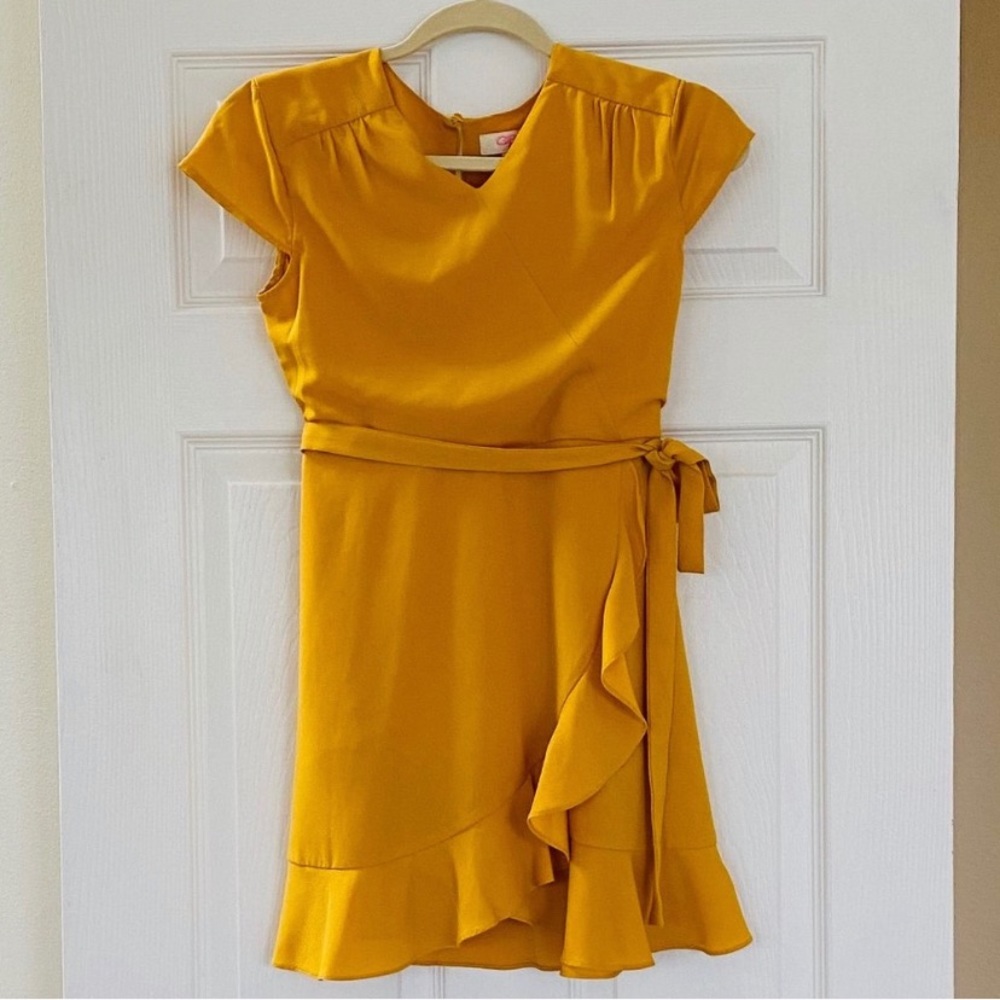 Gianni Bini Mustard Yellow Formal Tie Dress